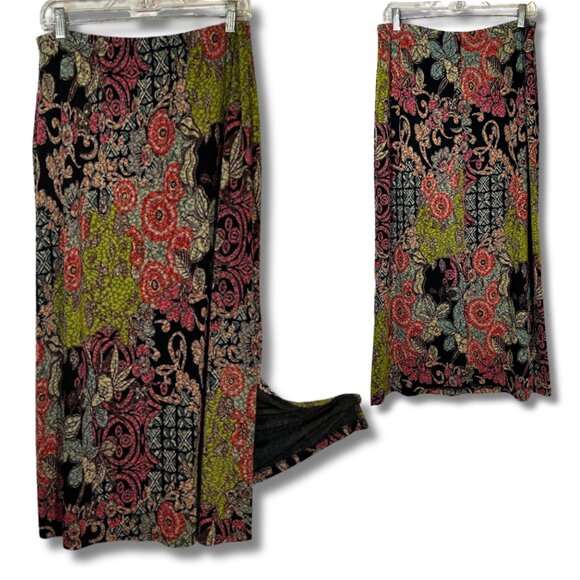 Dana Taylor Eclectic XL Multi-Colored Skirt VNTG Y2K Paisley Boho Indie Floral - Picture 1 of 12